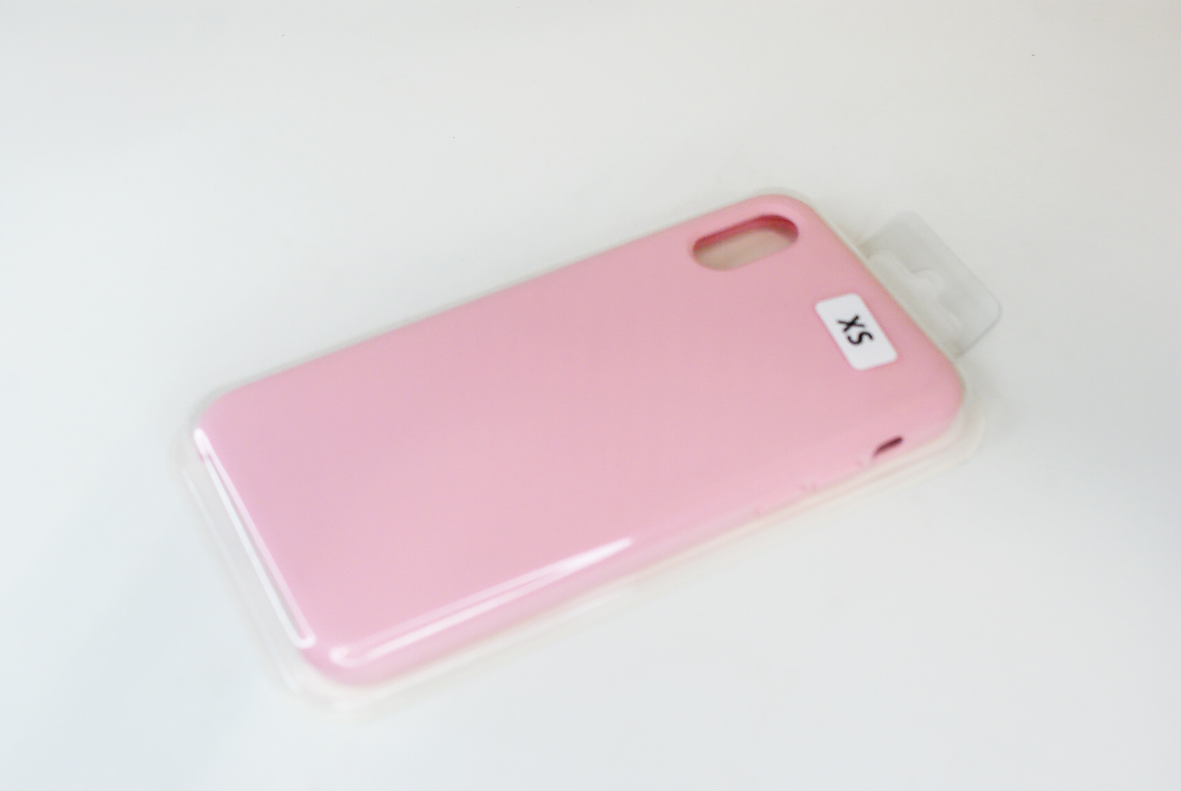 Чехол силиконовый гладкий Soft Touch iPhone X/ XS, розовый (без логотипа)