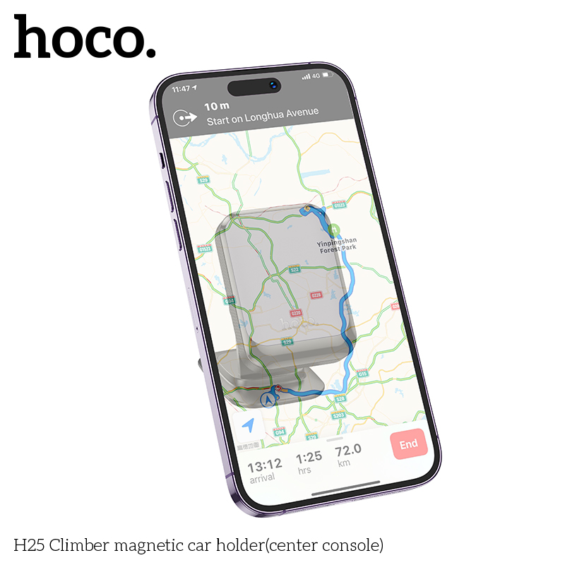 Держатель автомобильный HOCO H25 Climber magnetic car holder (center console) черно-серый