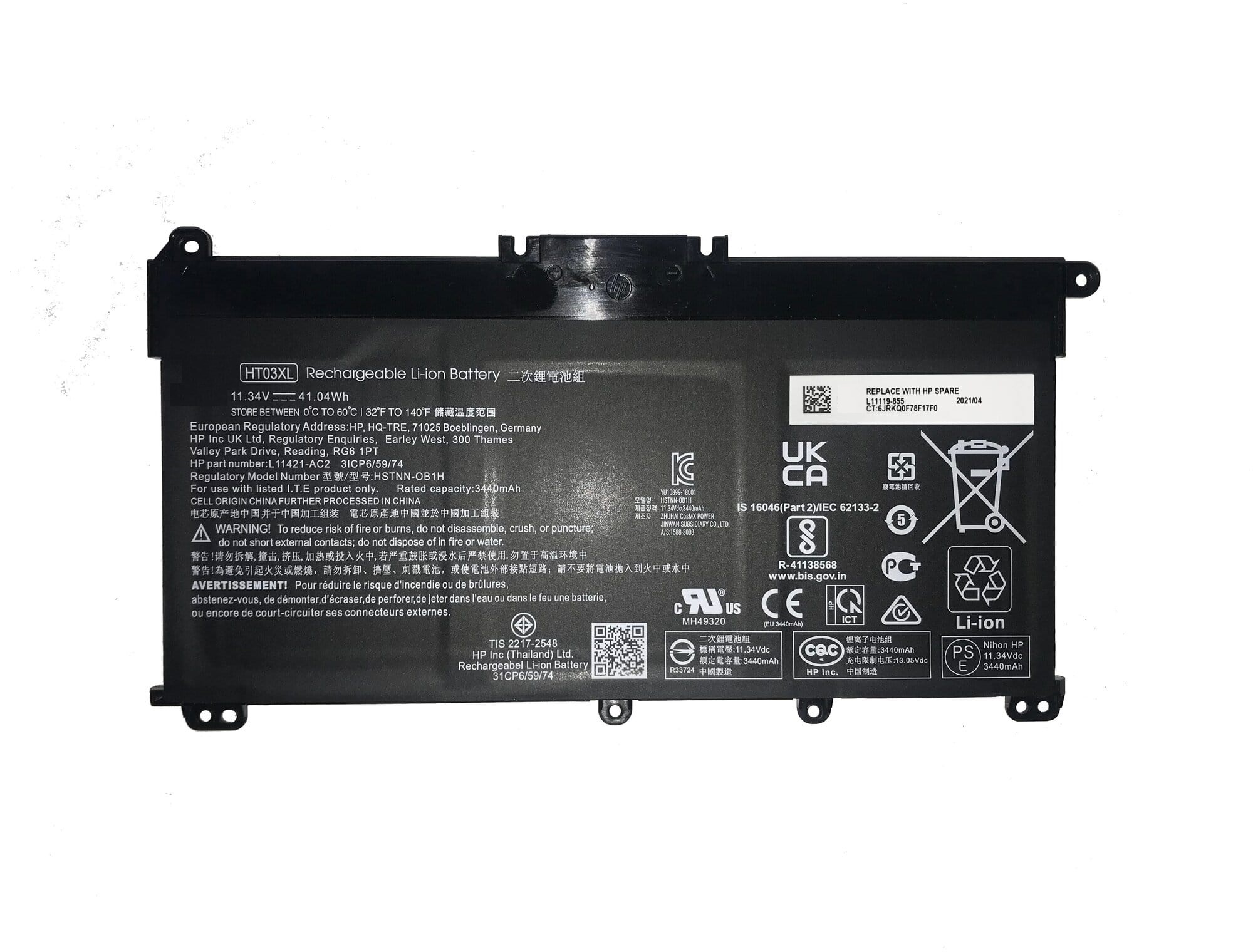 АКБ SI03XL для ноутбука HP Chromebook 14B-NB 11.55V 58.84Wh (Org)