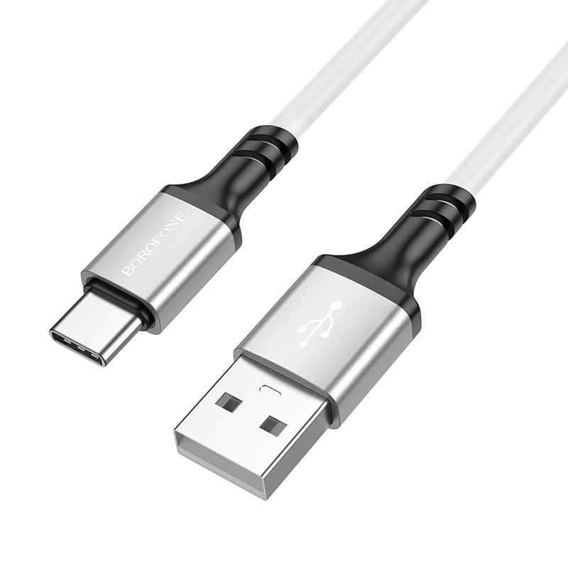 USB кабель Type-C BOROFONE BX83 Famuos silicone (100см. 3A), белый