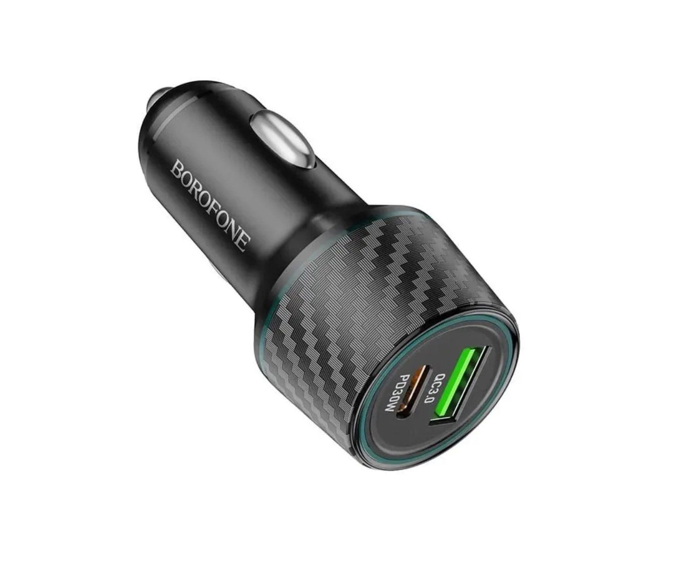 Автомобильный адаптер BOROFONE BZ21 (USB+Type-C) Brilliant 48W PD30W+QC3.0, черный