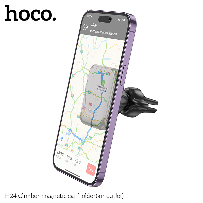 Держатель автомобильный HOCO H24 Climber magnetic car holder (air outlet) черно-серый