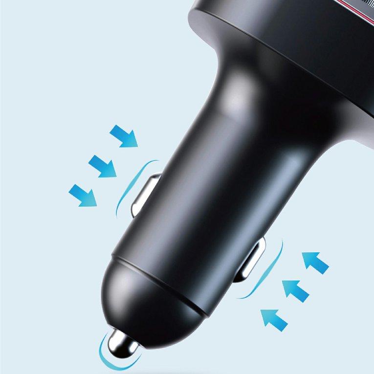 USB MP3 плеер с FM трансмиттером с дисплеем TDS TS-CAF14 (Bluetooth, RGB, USB 3.1, Type-C) черный