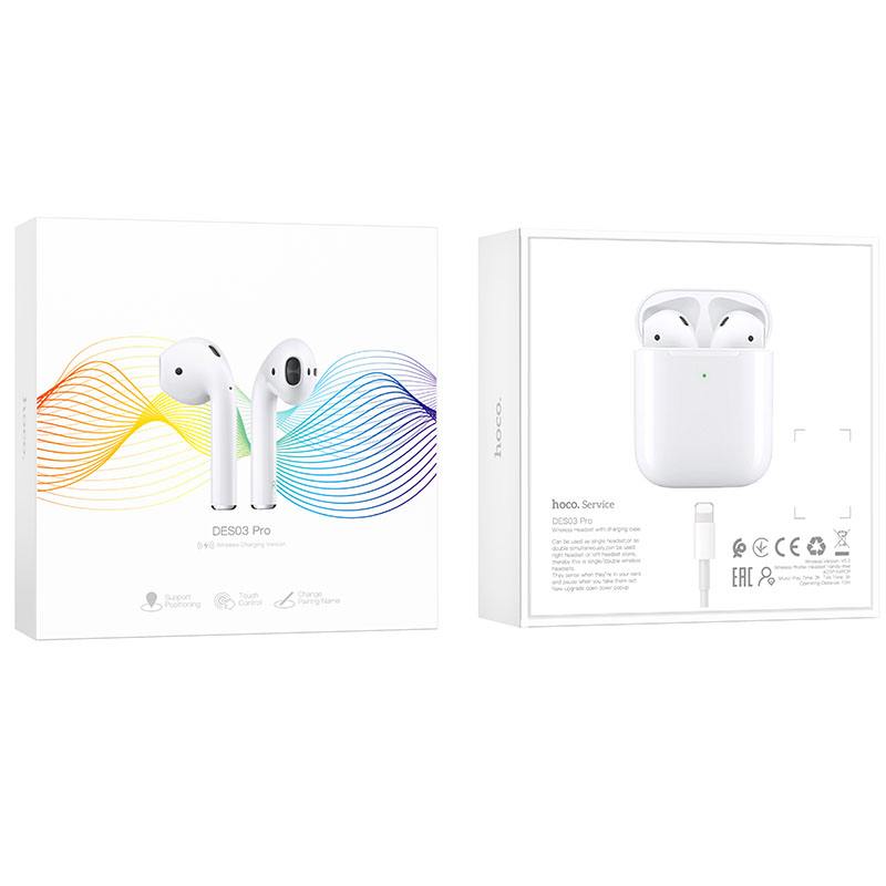Беспроводные наушники HOCO DES03 Pro Bluetooth TWS wireless headset, белые