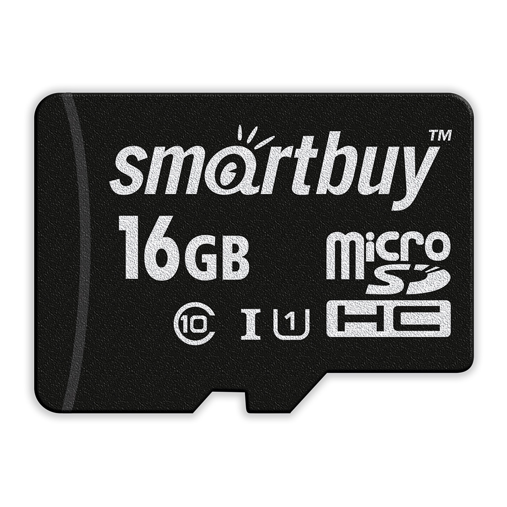 Карта памяти MicroSDHC Smartbuy 16 GB класс 10 (UHS-I, U1, class 10)