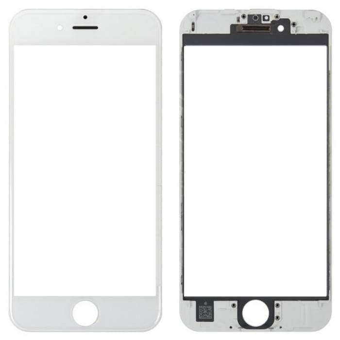 Стекло дисплея для переклейки iPhone 5 в сборе с рамкой, белое