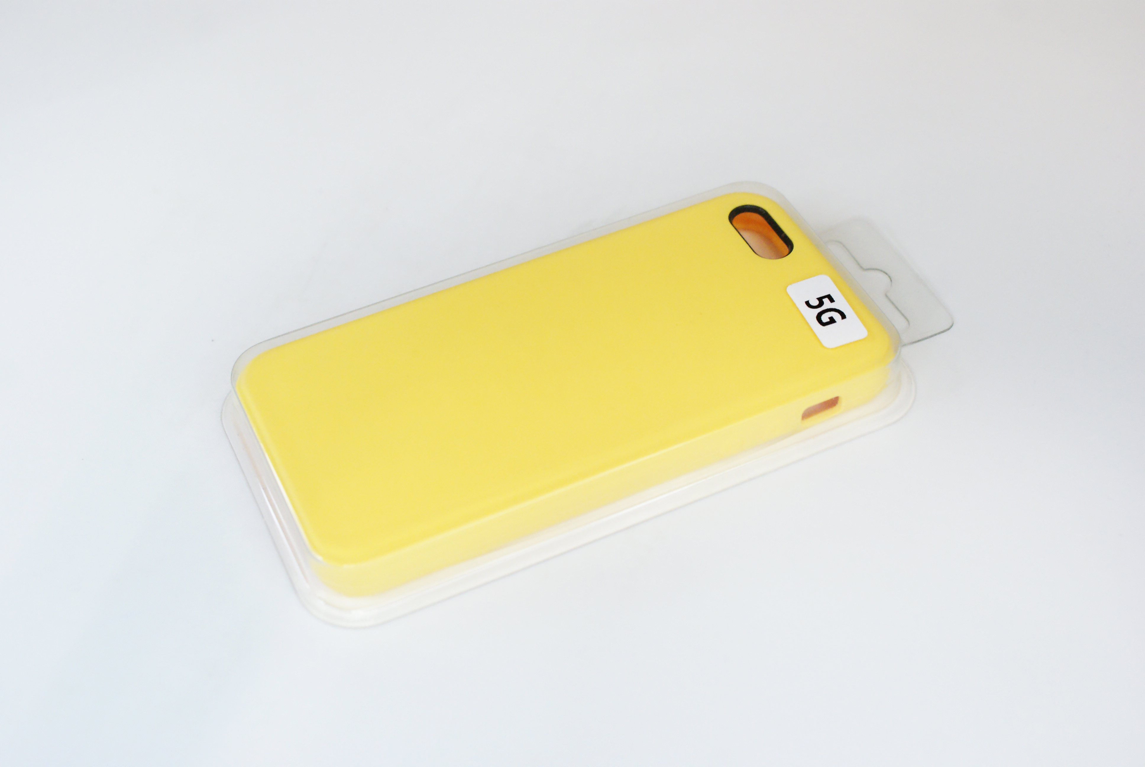 Чехол силиконовый гладкий Soft Touch iPhone 5/ 5S/ SE, желтый (без логотипа)