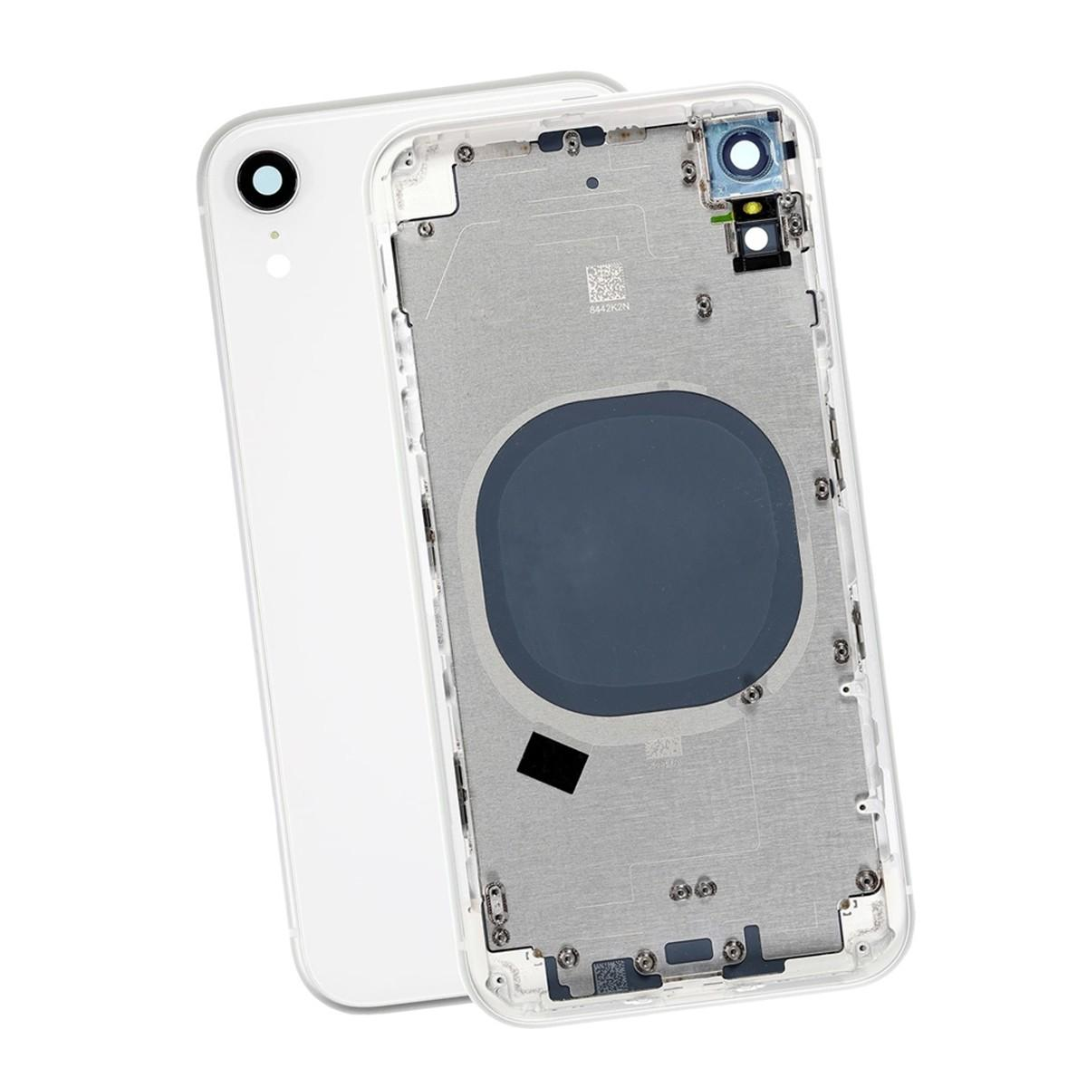 Задняя крышка/ Корпус iPhone XR в сборе с рамкой, белый (литое стекло) (Org) (CE)