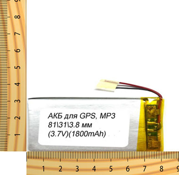 АКБ универсальная на проводах 81/ 31/ 3.8 мм (3.7V, 1800mAh)