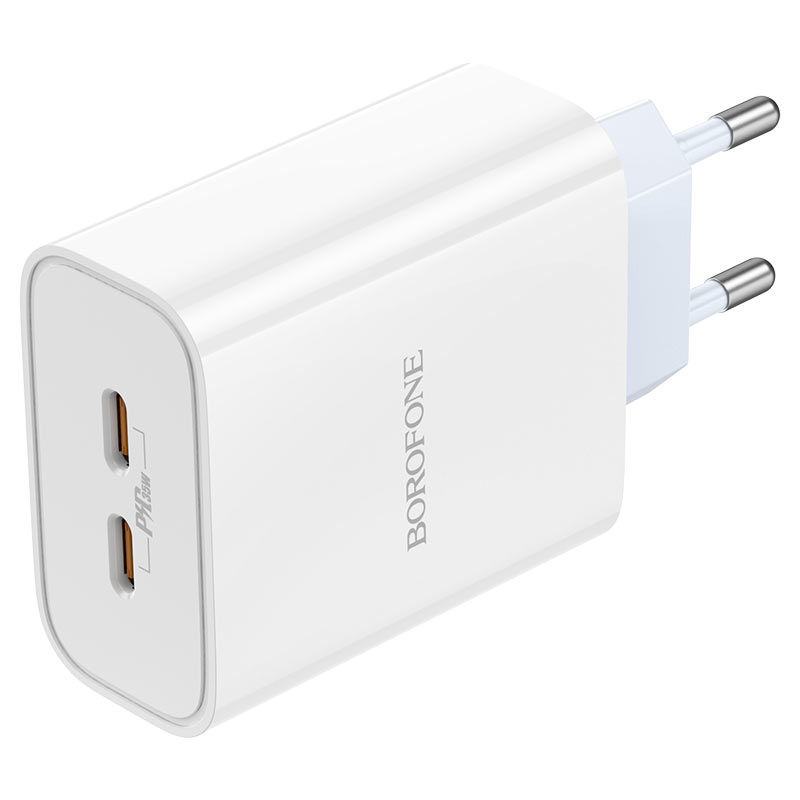 Сетевой адаптер BOROFONE BA73A Young PD35W dual port (2C), белый