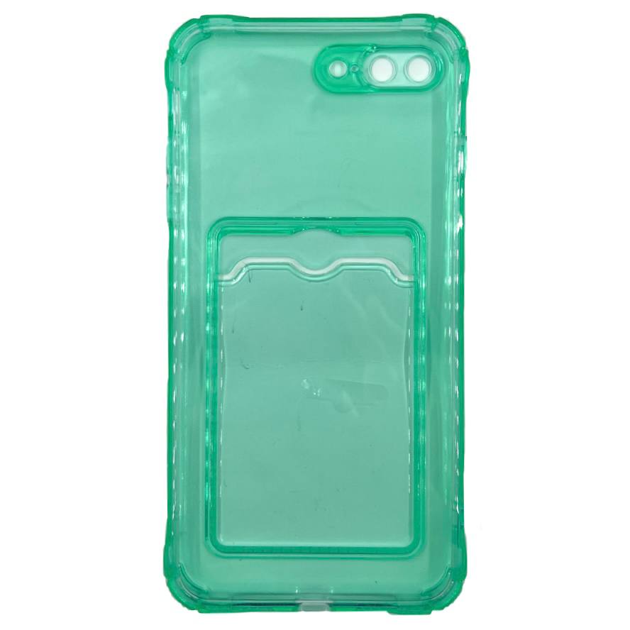 Чехол силиконовый с кармашком iPhone 7 Plus/ 8 Plus прозрачный, мятный