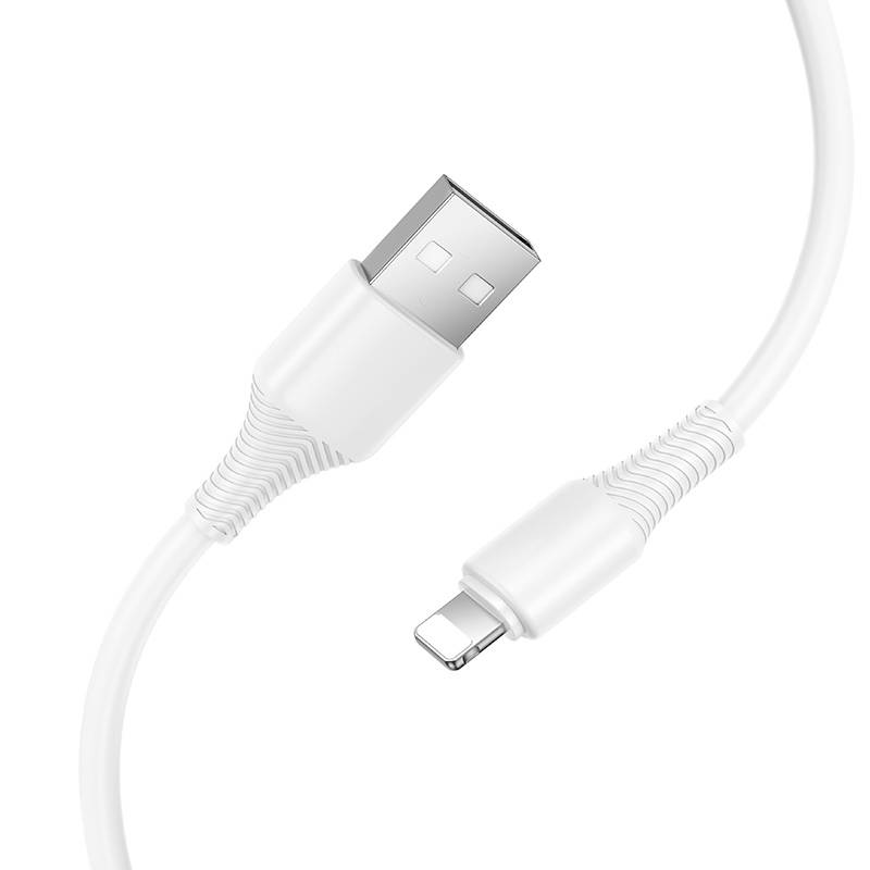 USB кабель Lightning HOCO X120 Beneficio (100см. 2.4A)., белый