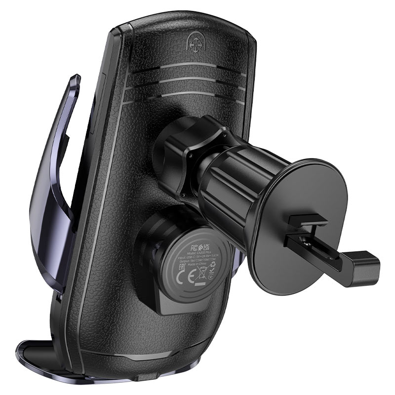 Держатель автомобильный с беспроводной зарядкой HOCO CA202 Plus 15W, черный
