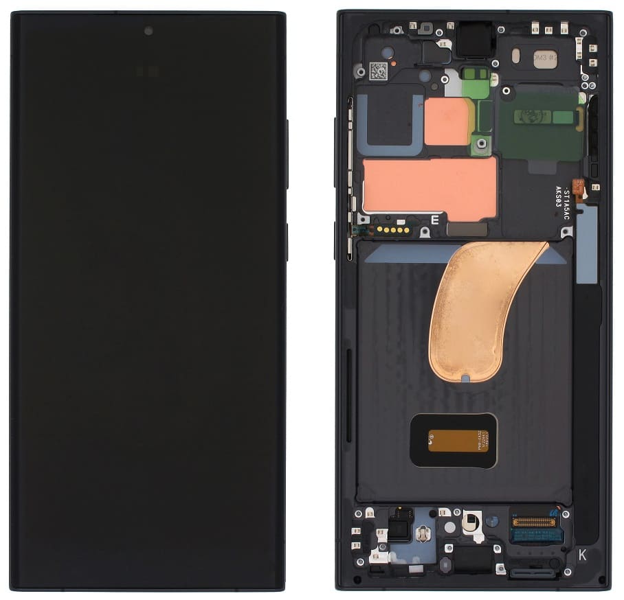 Дисплей Samsung S918 Galaxy S23 Ultra в сборе с тачскрином, Черный (OR100%)
