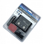 Разветвитель розетки автоприкуривателя OLESSON 1678 (3 гнезда, 4USB, 120W) на проводе, черный