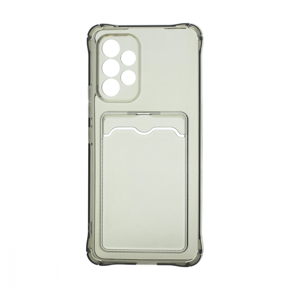 Чехол силиконовый с визитницей Samsung A53 5G SM-A536 прозрачный черный