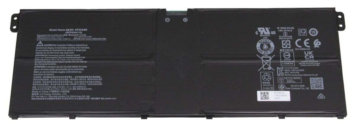 АКБ для ноутбука Acer Swift Go SFG14-72 (AP22A8N) 15.52V 65.01Wh (Org)