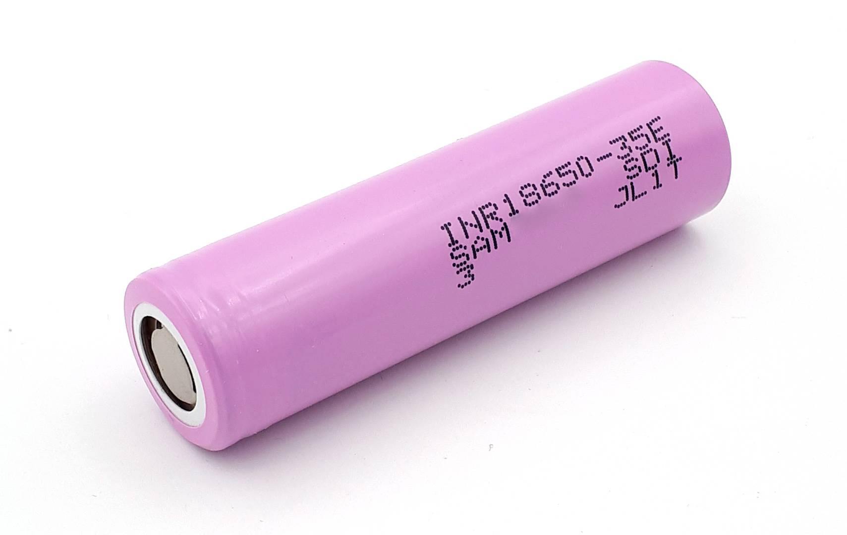 Аккумулятор 18650 Samsung INR18650-35E (3500mAh, 3С, 20мОм, 500 циклов) Pink
