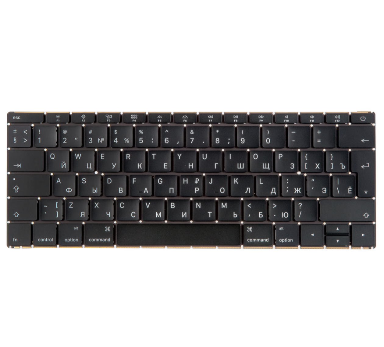 Клавиатура для ноутбука MacBook 12" A1534 (2017) Г-образный Enter (ISO) RUS (Org)
