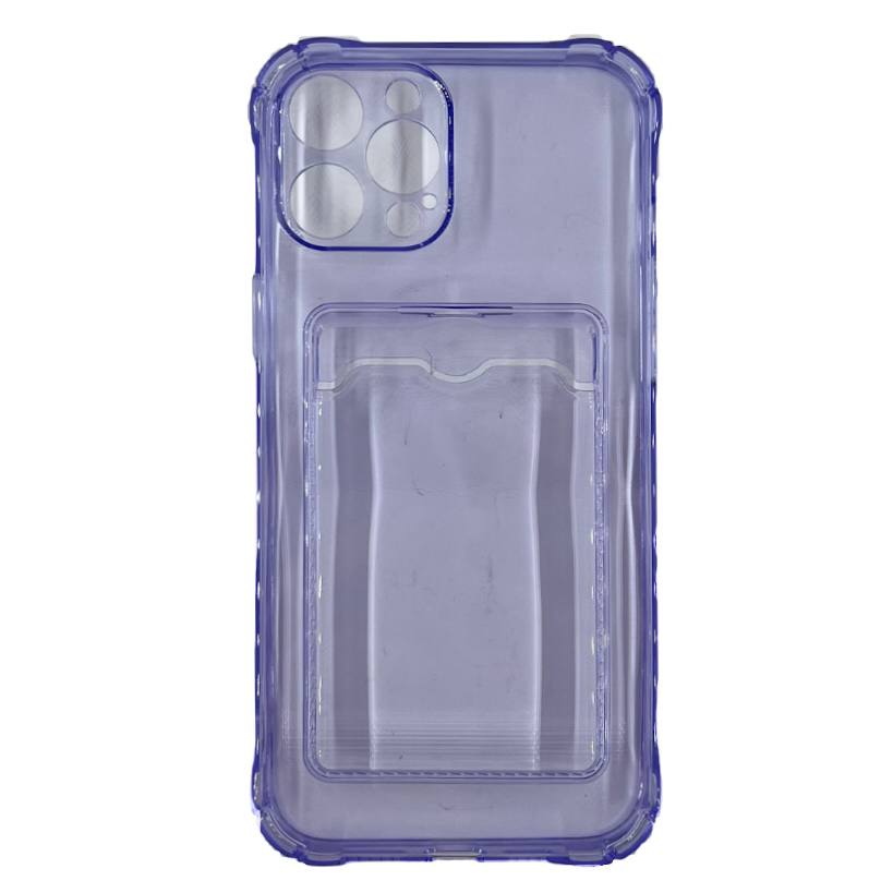 Чехол силиконовый с визитницей iPhone 12 Pro Max, фиолетовый