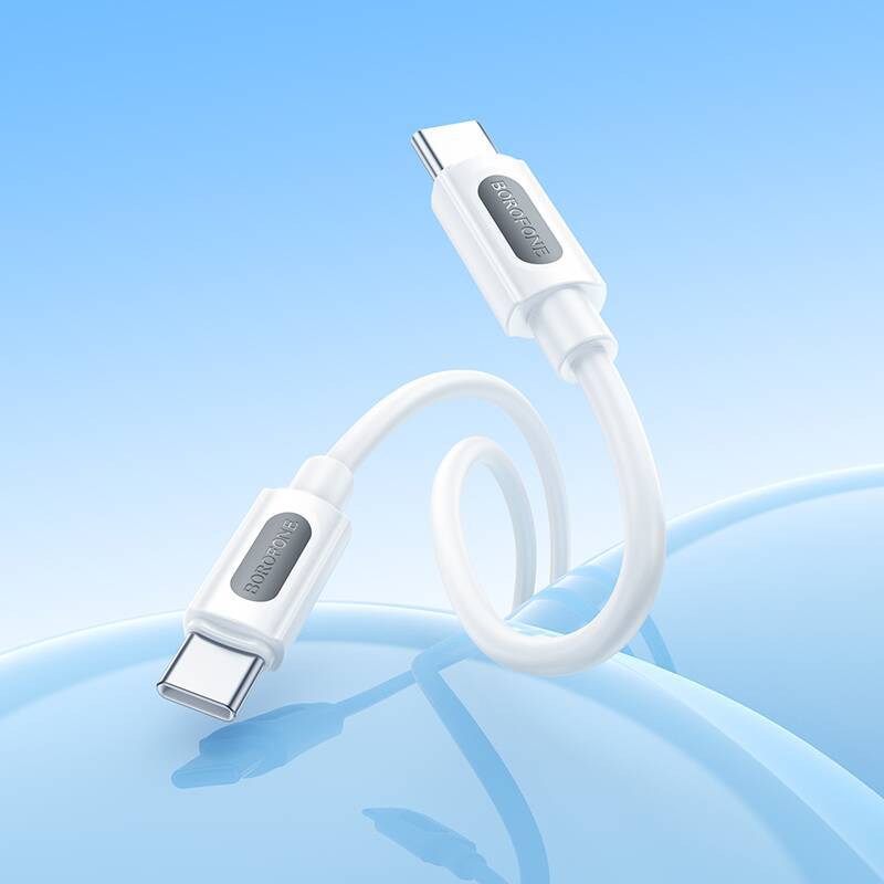 USB-C кабель BOROFONE BX114 Silicone Type-С to Type-С 60W (100см), белый