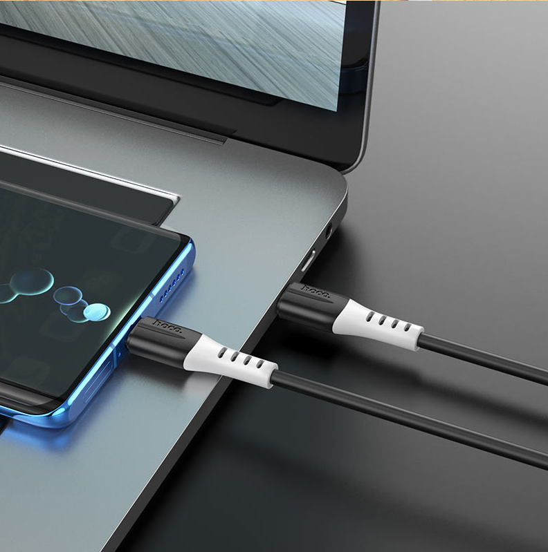 USB-C кабель HOCO X82 Type-С to Type-С 60W быстрая зарядка Silicone (100см), черный