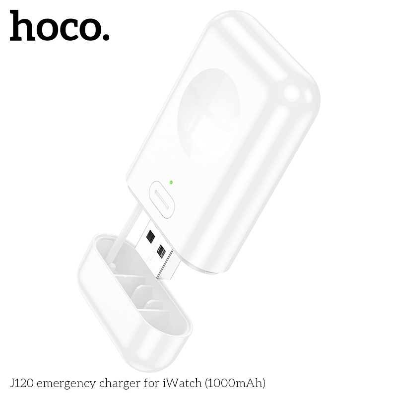 Внешний аккумулятор Power Bank 1000 mAh HOCO J120 Emergency charger for iWatch, белый