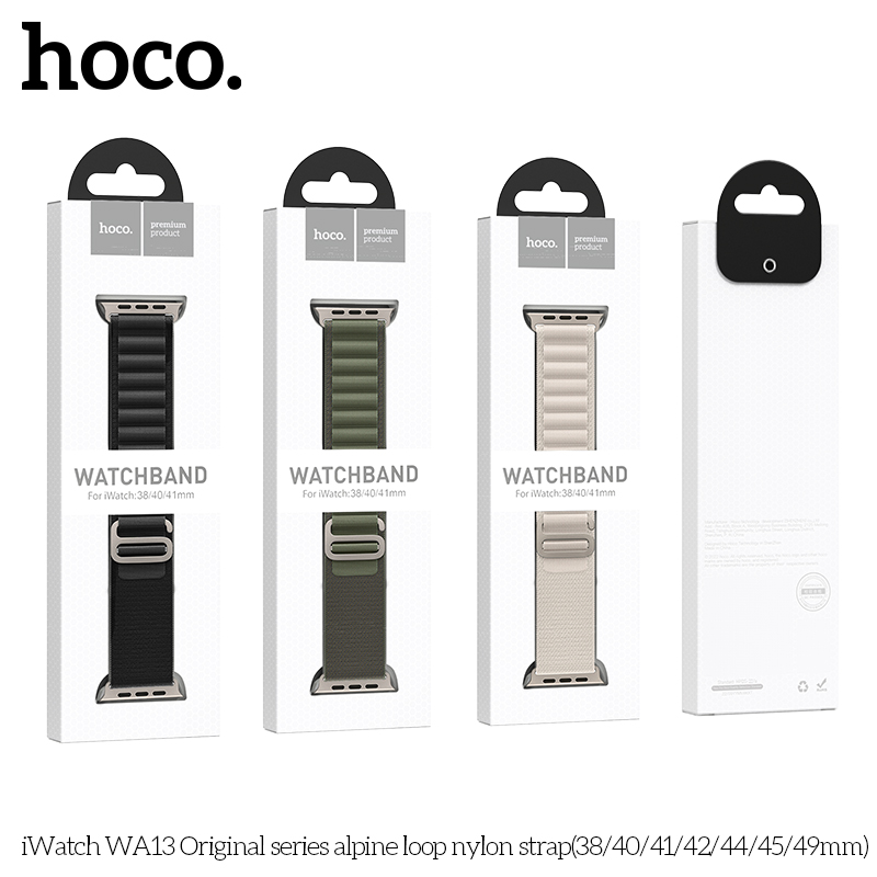 Нейлоновый ремешок Apple Watch (42/ 44/ 45/ 49 мм) HOCO WA13 Alpine loop Original Series, оранжевый