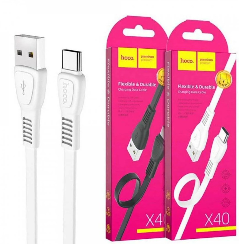 USB кабель Type-C HOCO X40 Noah (100см. 2.4A), белый