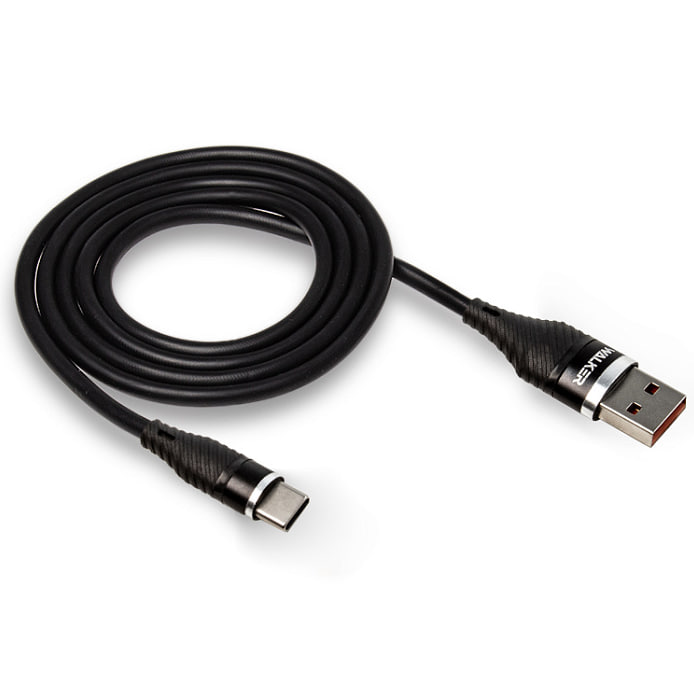 USB кабель Type-C WALKER C735, 3.1А,  QC, (200см), черный