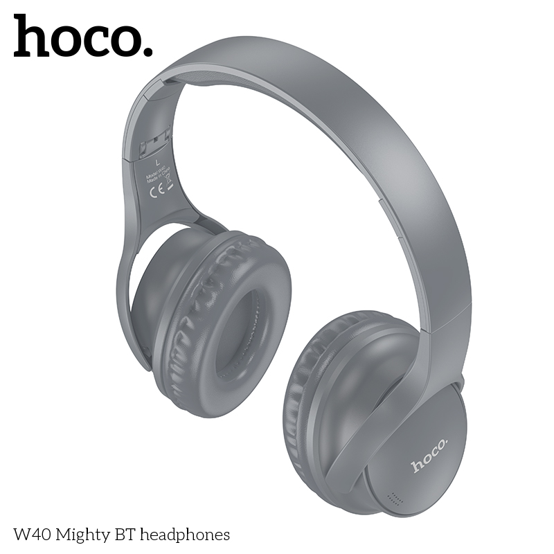 Беспроводные внешние наушники HOCO W40 Mighty wireless headphones, серые