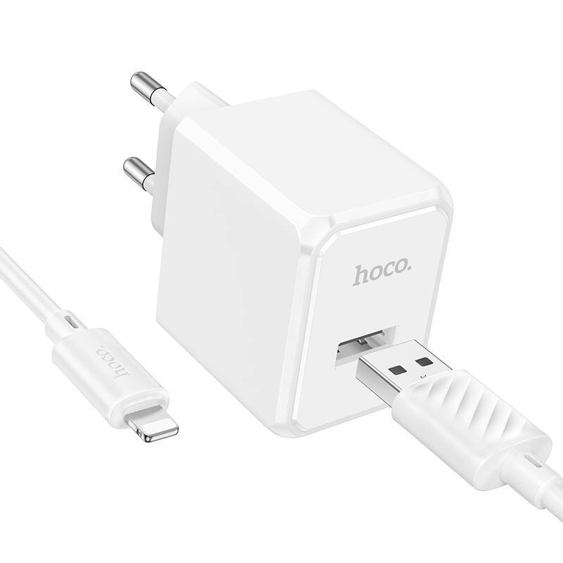Сетевой адаптер HOCO CS11A 2100mAh с кабелем Lightning, белый