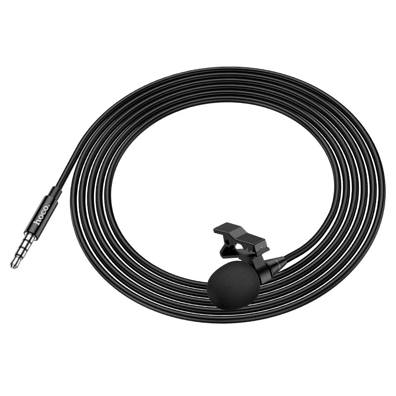 Микрофон петличный HOCO L14 (3.5 jack) 1.5м, черный