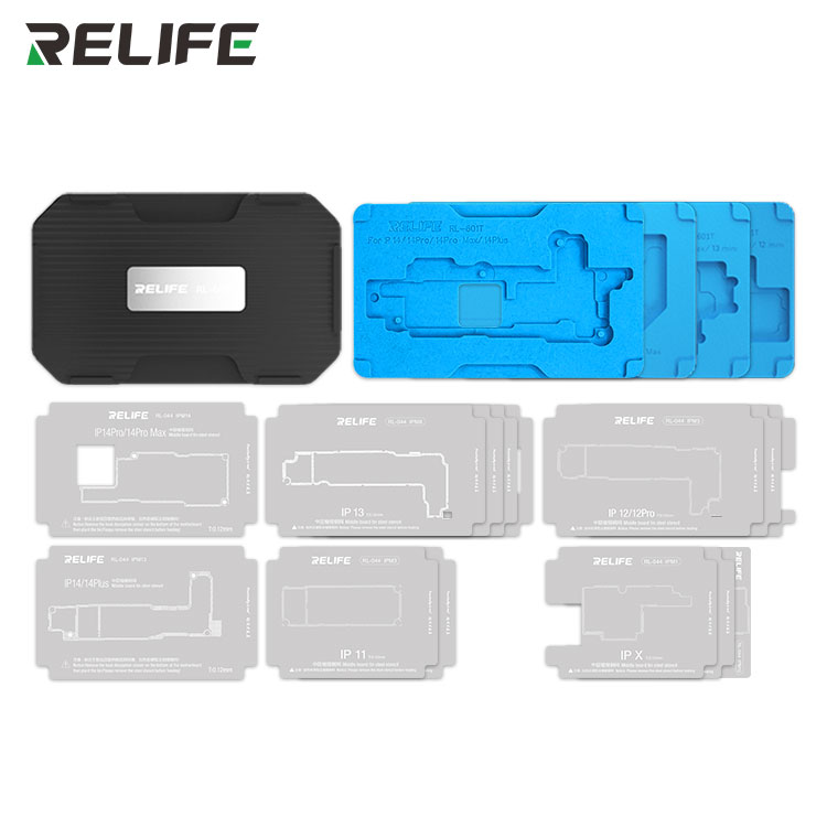 Набор платформ для реболлинга материнской платы с трафаретом RELIFE RL-601T 14 в 1