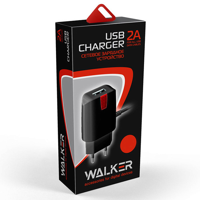 Сетевой адаптер WALKER 2в1 WH-21, 2.1А, 10,5Вт, USB, с кабелем micro, черное
