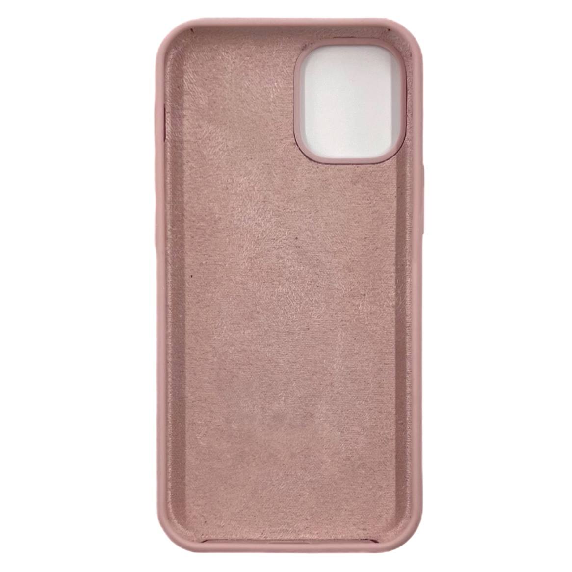 Чехол силиконовый гладкий Soft Touch iPhone 12 mini, розовый песок №19 (закрытый низ)