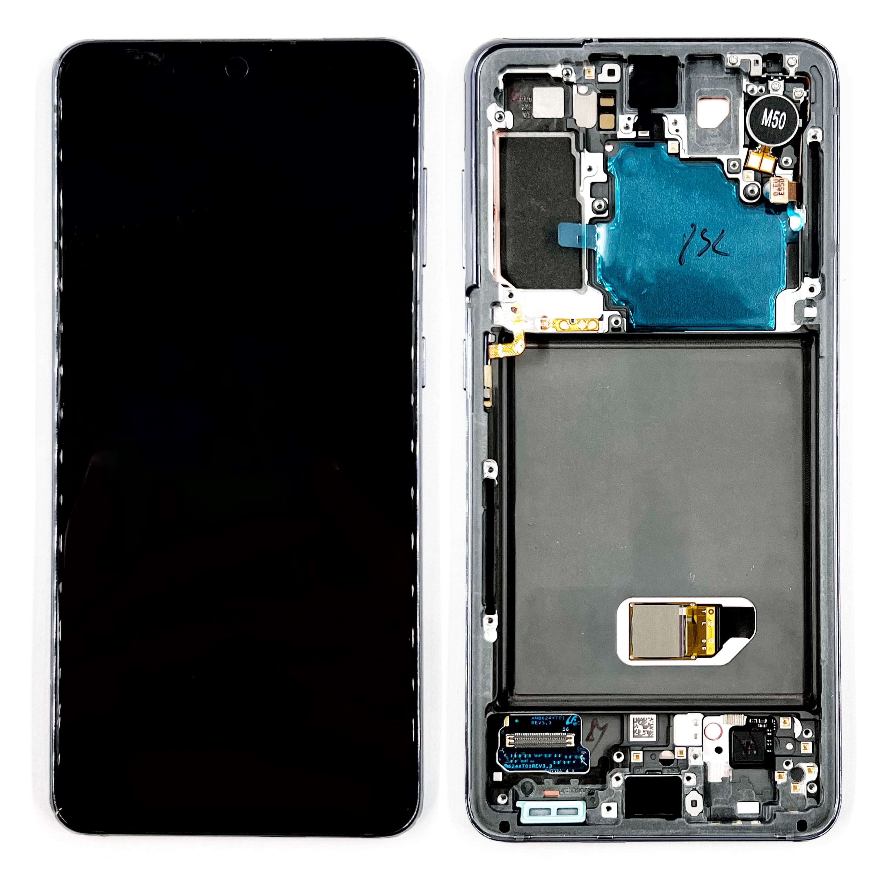 Дисплей Samsung G991 Galaxy S21 в сборе с тачскрином и рамкой, Черный (OR100%)