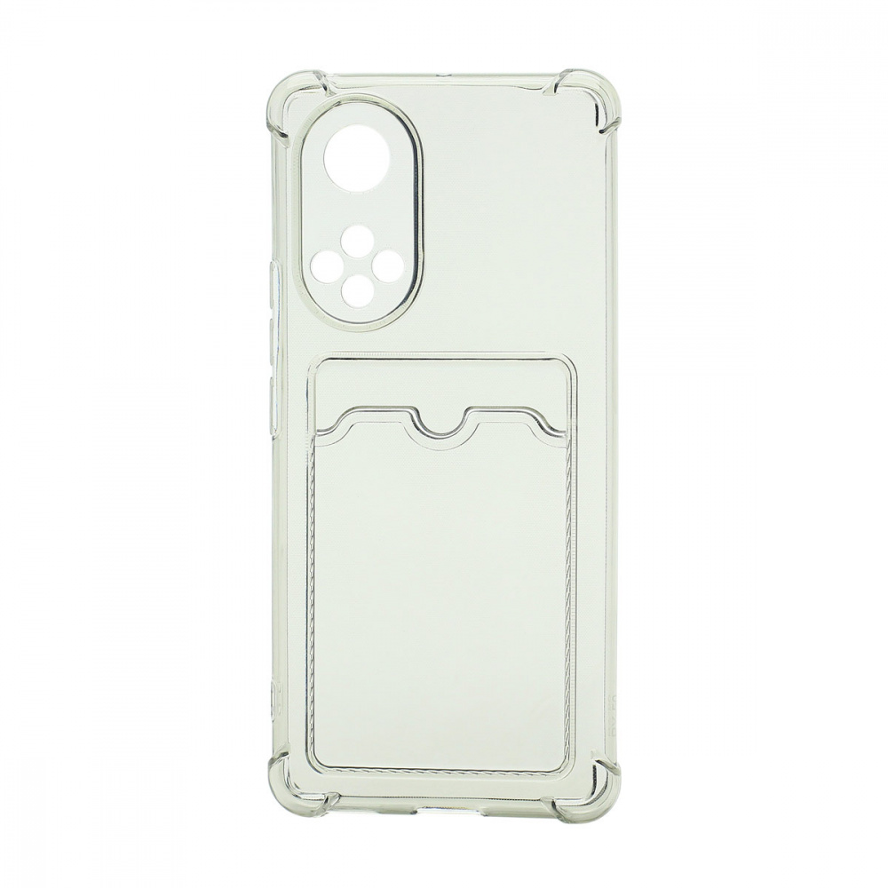 Чехол силиконовый противоударный с визитницей Huawei Honor 50/ Nova 9 прозрачный черный