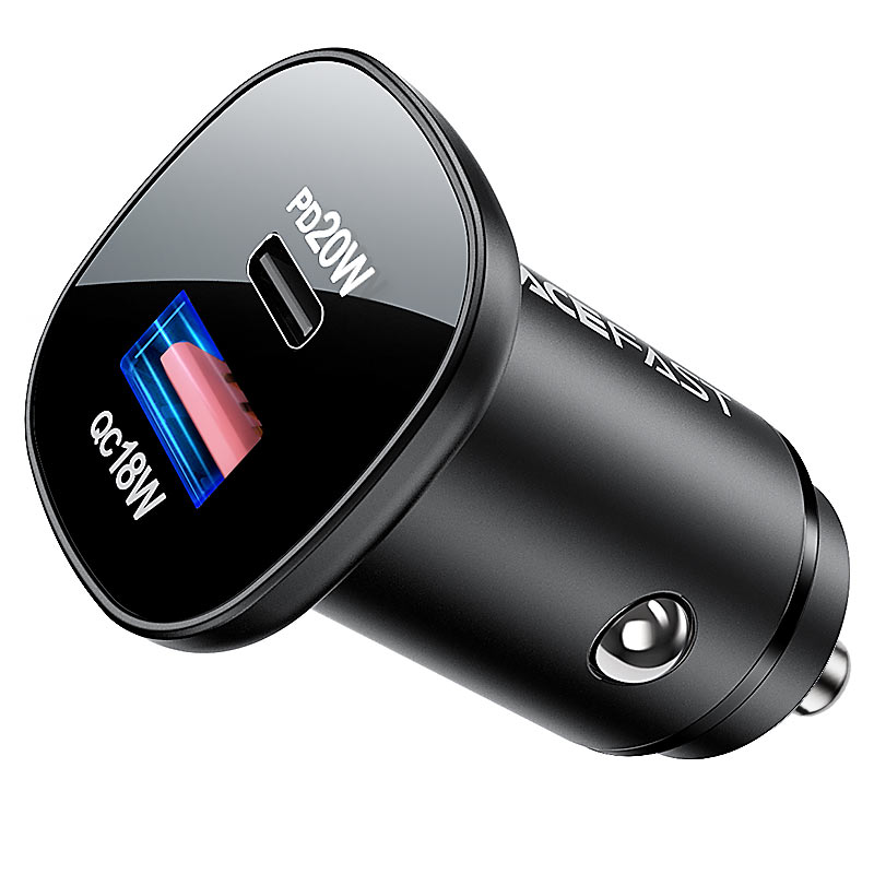 Автомобильный адаптер ACEFAST B1 mini 38W (USB-C + USB-A), черный