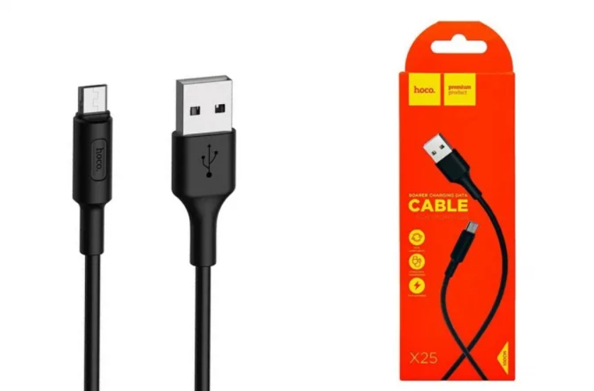 USB кабель micro USB HOCO X25 Soarer (100см. 2.0A), черный