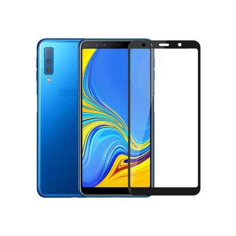 Защитное стекло Samsung A7 2018 SM-A750 полное покрытие, черное (тех упаковка)